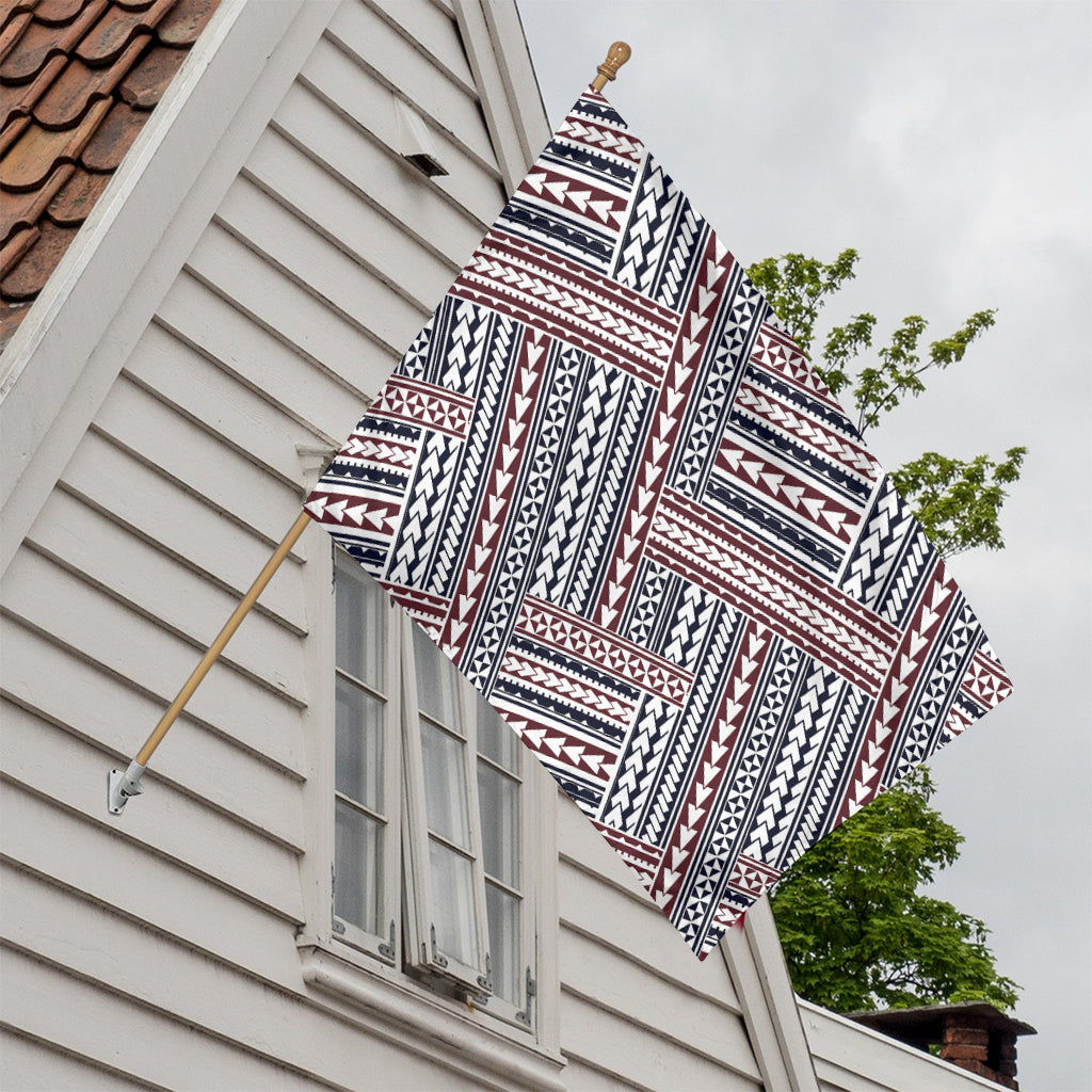 Maori Tribal Pattern Print House Flag