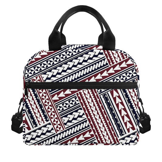 Maori Tribal Pattern Print Insulated Lunch Bag
