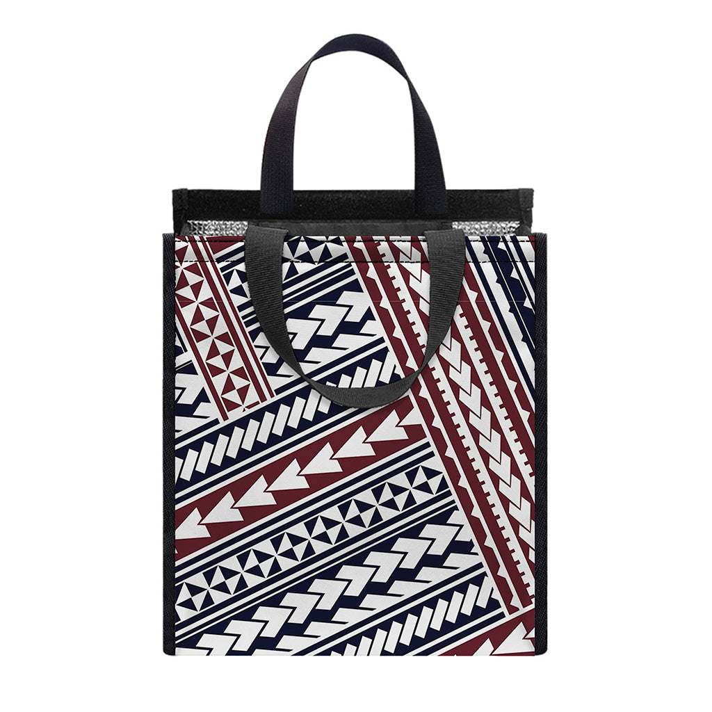 Maori Tribal Pattern Print Insulated Lunch Tote