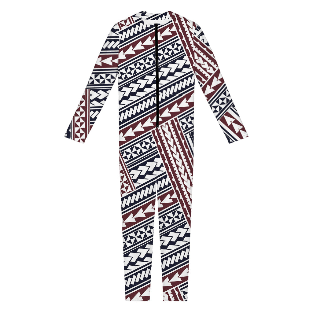 Maori Tribal Pattern Print Jumpsuit