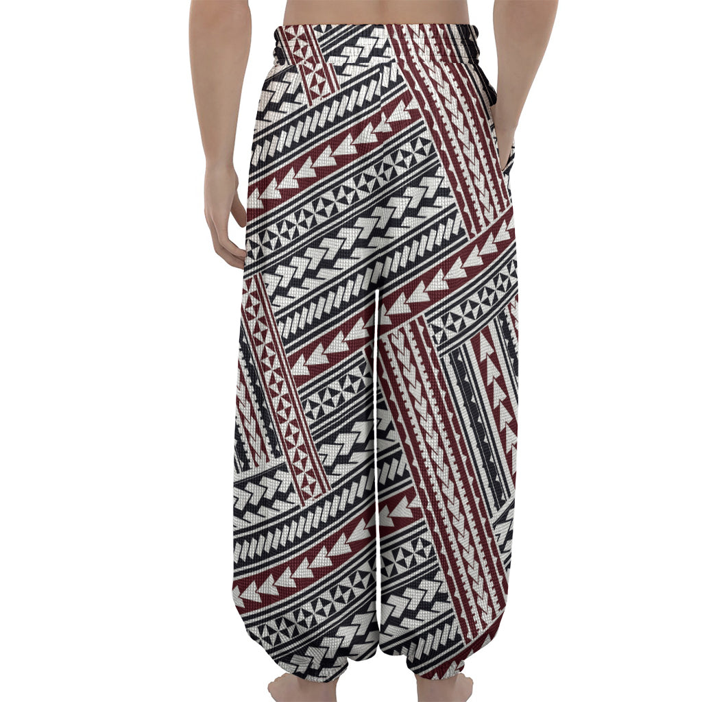 Maori Tribal Pattern Print Lantern Pants