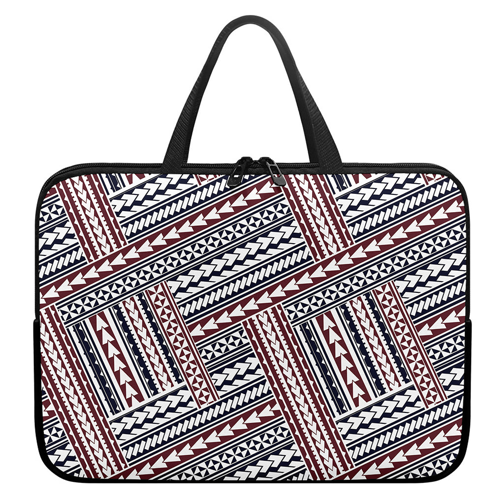 Maori Tribal Pattern Print Laptop Sleeve With Handle