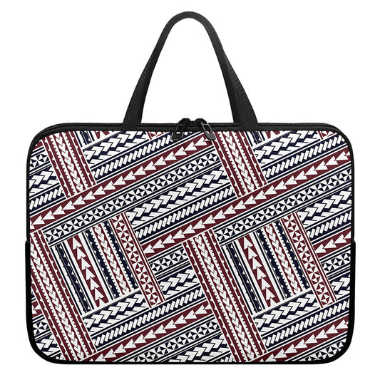 Maori Tribal Pattern Print Laptop Sleeve With Handle