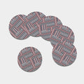 Maori Tribal Pattern Print Leather Coaster Set