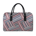 Maori Tribal Pattern Print Leather Duffel Bag