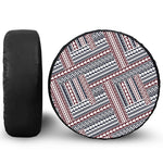 Maori Tribal Pattern Print Leather Spare Tire Cover