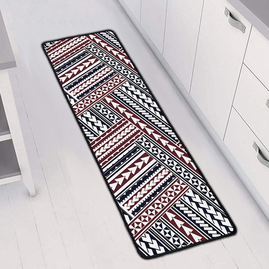 Maori Tribal Pattern Print Long Kitchen Mat