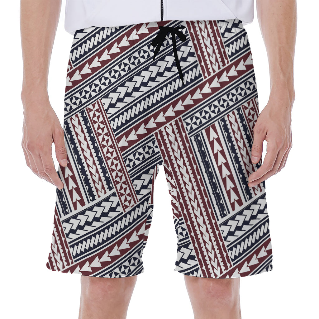 Maori Tribal Pattern Print Men's Beach Shorts