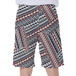 Maori Tribal Pattern Print Men's Beach Shorts