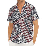 Maori Tribal Pattern Print Men's Deep V-Neck Shirt