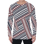 Maori Tribal Pattern Print Men's Long Sleeve T-Shirt