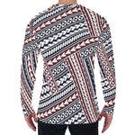 Maori Tribal Pattern Print Men's Long Sleeve T-Shirt