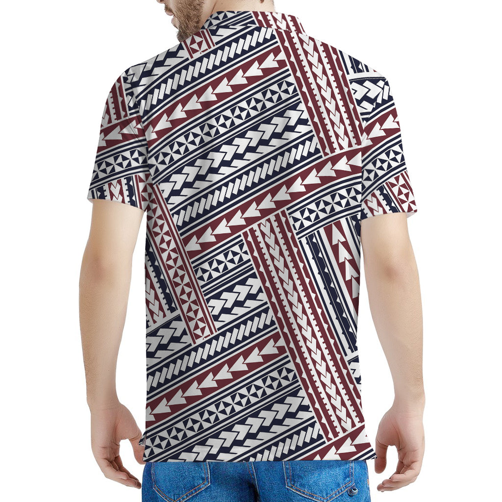 Maori Tribal Pattern Print Men's Polo Shirt