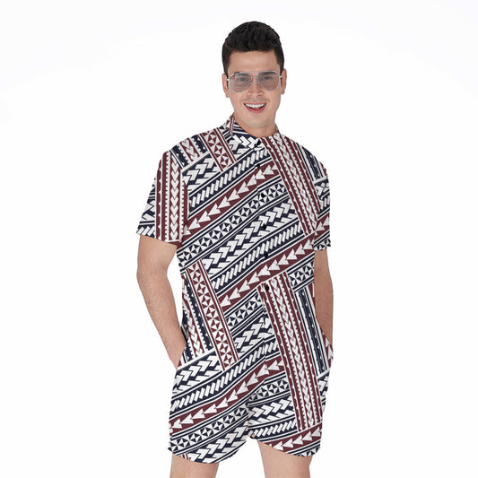 Maori Tribal Pattern Print Men's Rompers
