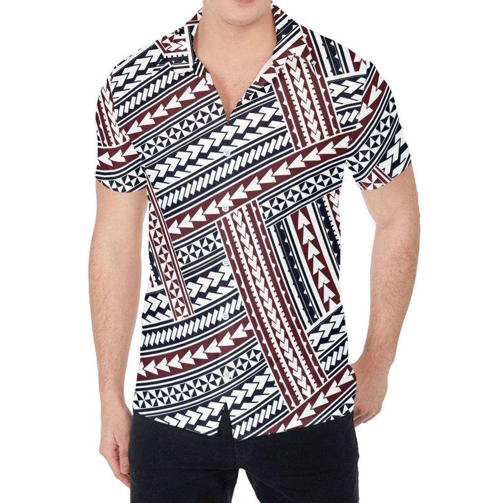 Maori Tribal Pattern Print Men's Shirt