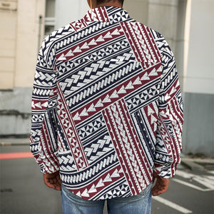 Maori Tribal Pattern Print Men's Shirt Jacket