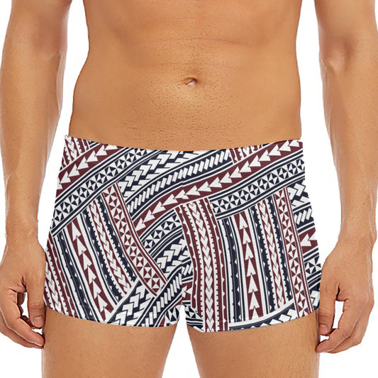 Maori Tribal Pattern Print Men's Short Boxer Briefs