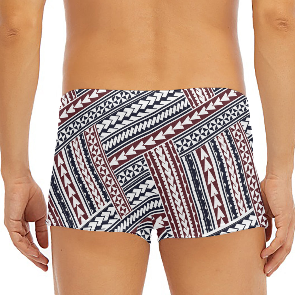 Maori Tribal Pattern Print Men's Short Boxer Briefs