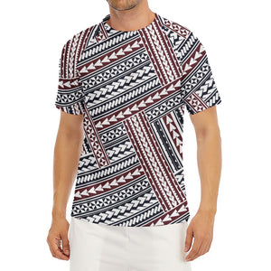 Maori Tribal Pattern Print Men's Short Sleeve Rash Guard