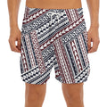 Maori Tribal Pattern Print Men's Split Running Shorts