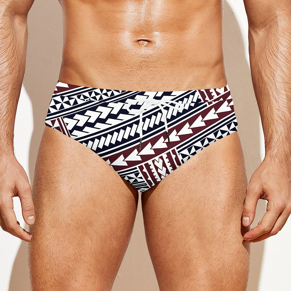 Maori Tribal Pattern Print Men's Swim Briefs