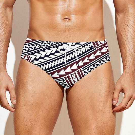 Maori Tribal Pattern Print Men's Swim Briefs