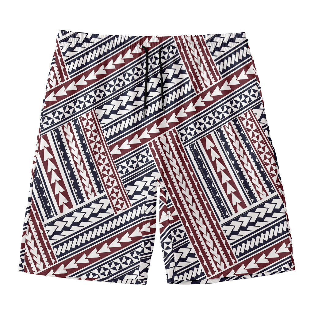 Maori Tribal Pattern Print Men's Swim Trunks