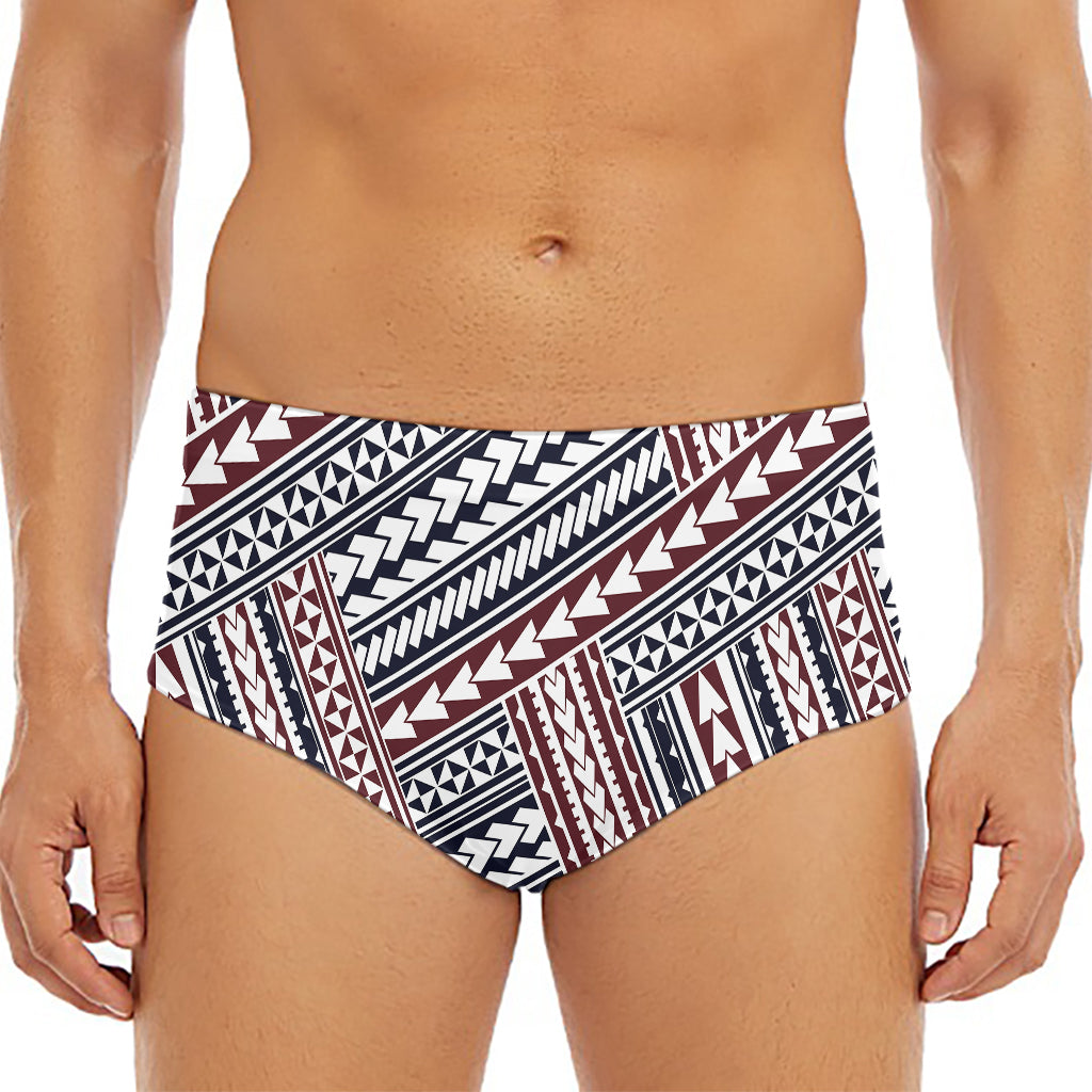 Maori Tribal Pattern Print Men's Triangle Swim Briefs