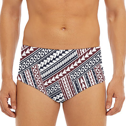 Maori Tribal Pattern Print Men's Triangle Swim Briefs
