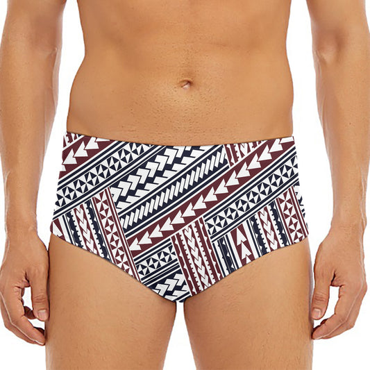 Maori Tribal Pattern Print Men's Triangle Swim Briefs