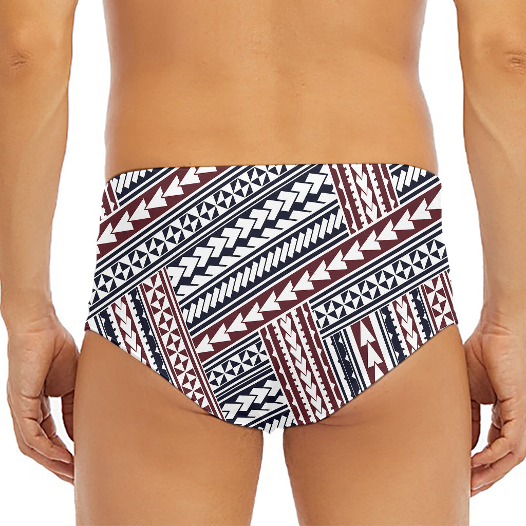Maori Tribal Pattern Print Men's Triangle Swim Briefs