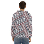 Maori Tribal Pattern Print Men's Velvet Pullover Hoodie