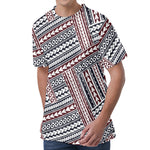 Maori Tribal Pattern Print Men's Velvet T-Shirt