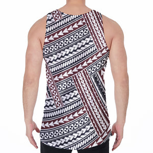 Maori Tribal Pattern Print Men's Velvet Tank Top