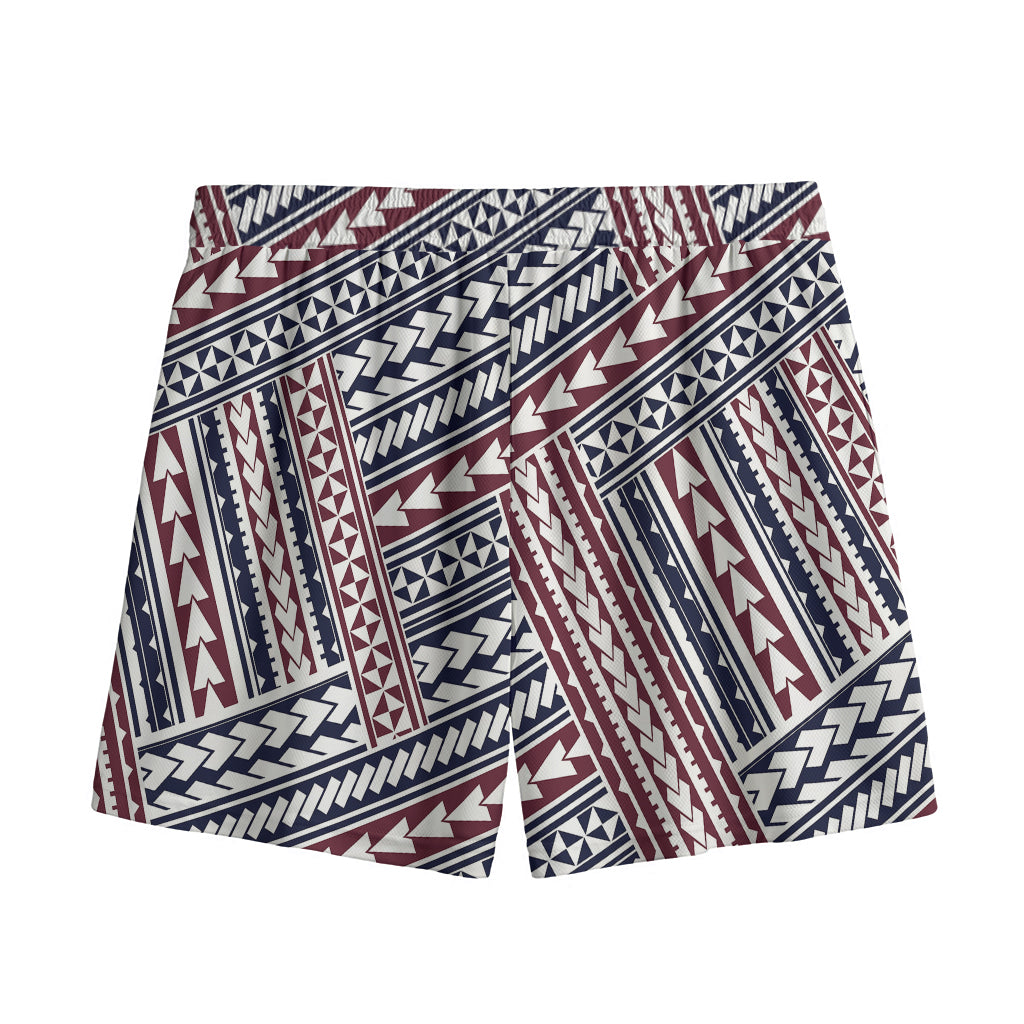 Maori Tribal Pattern Print Mesh Shorts