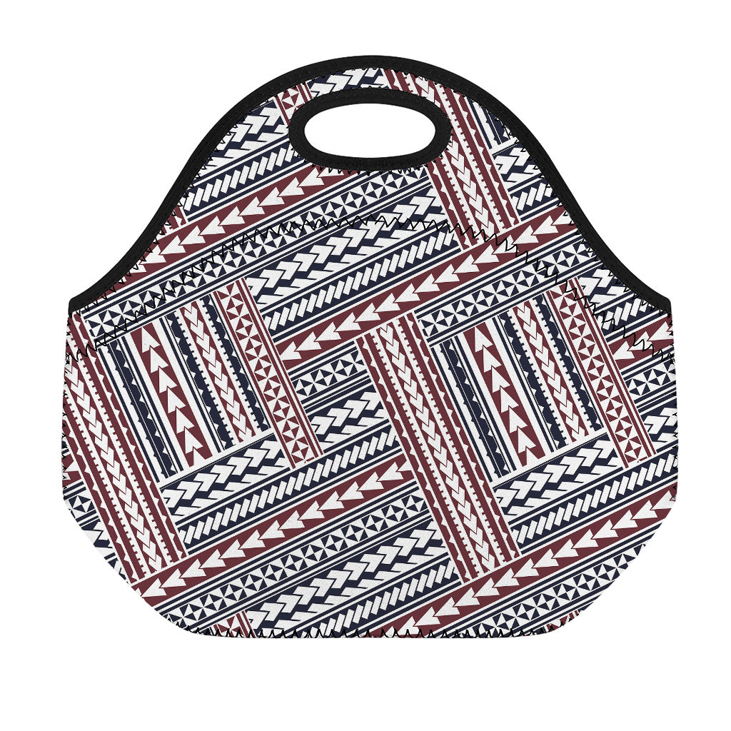Maori Tribal Pattern Print Neoprene Lunch Bag