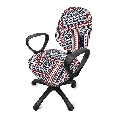 Maori Tribal Pattern Print Office Chair Cover