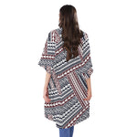 Maori Tribal Pattern Print Open Front Beach Cover Up