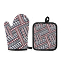 Maori Tribal Pattern Print Oven Mitt And Pot Holder Set