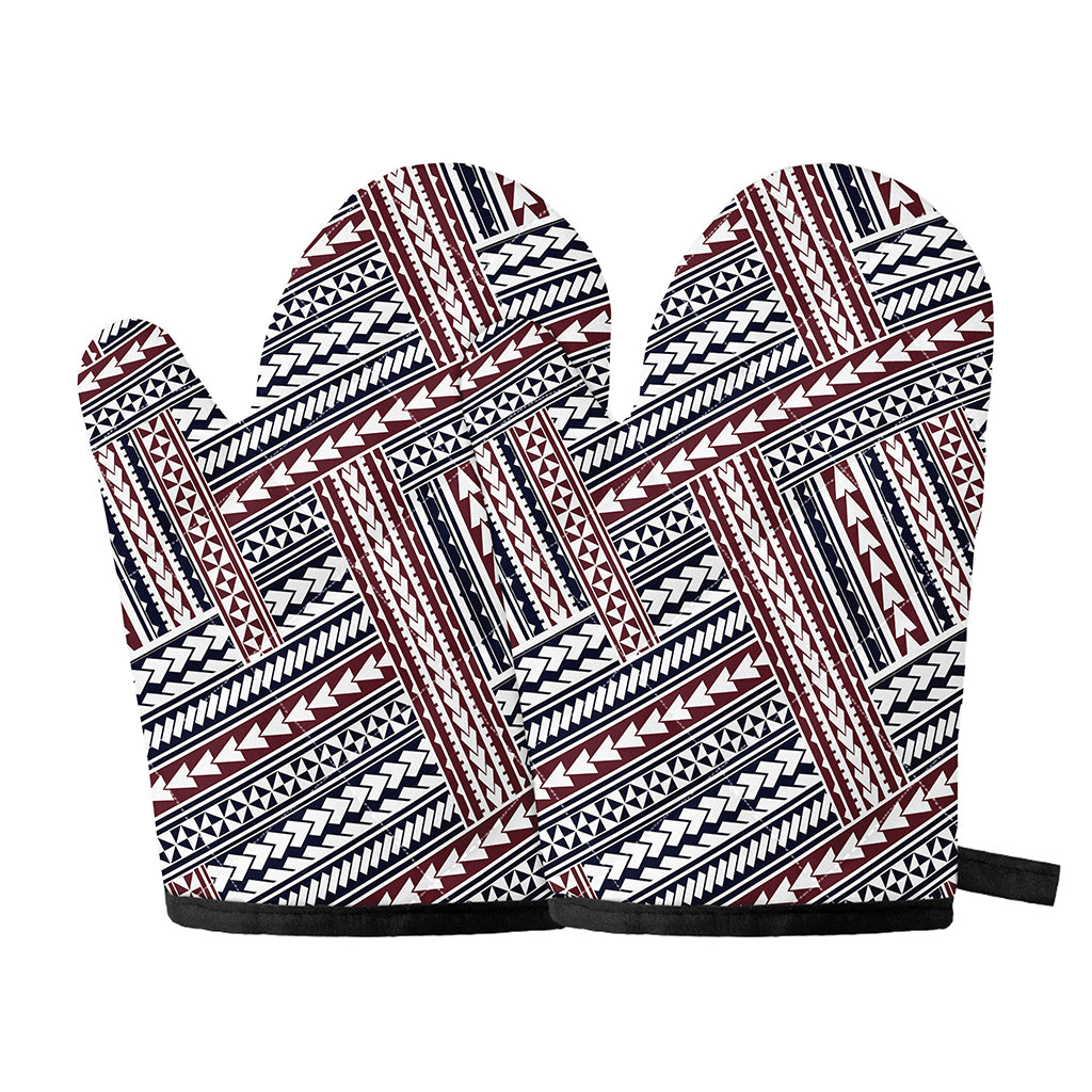 Maori Tribal Pattern Print Oven Mitts