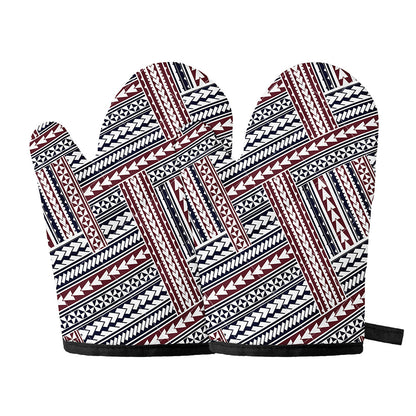 Maori Tribal Pattern Print Oven Mitts