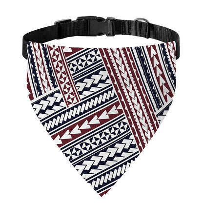 Maori Tribal Pattern Print Over The Collar Dog Bandana