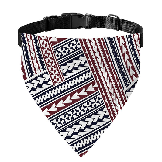 Maori Tribal Pattern Print Over The Collar Dog Bandana
