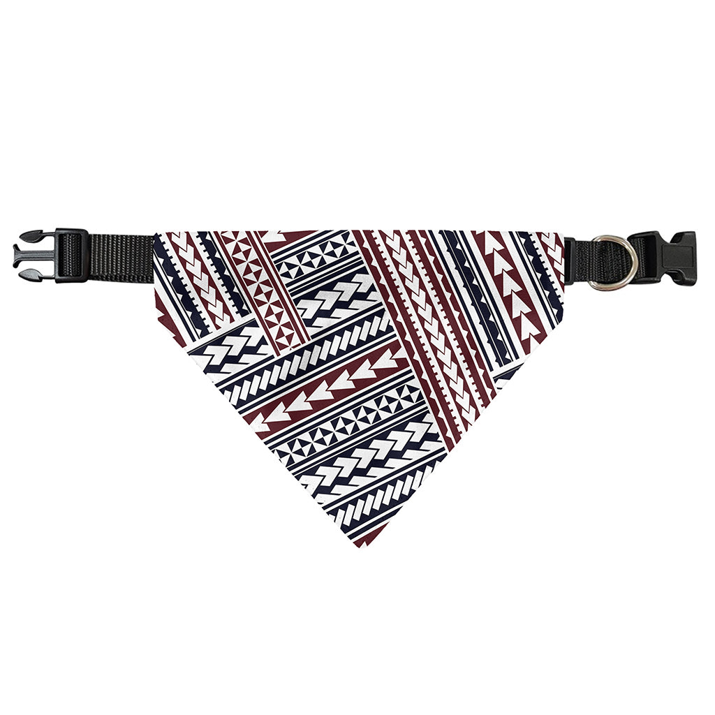 Maori Tribal Pattern Print Over The Collar Dog Bandana