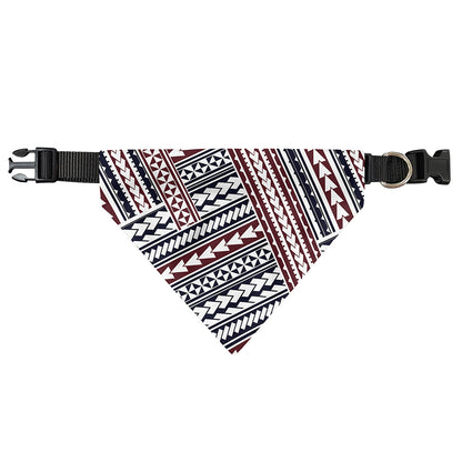 Maori Tribal Pattern Print Over The Collar Dog Bandana