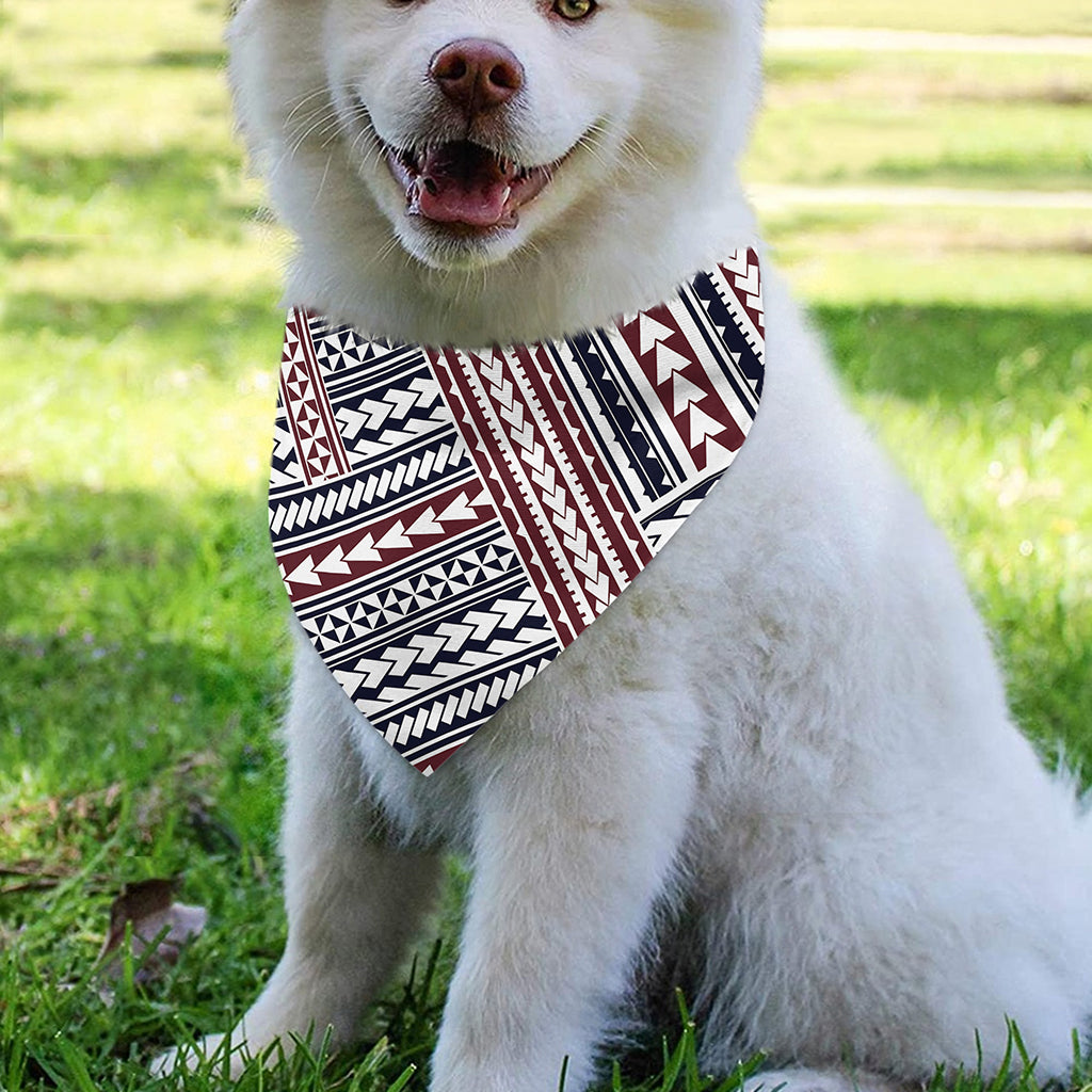 Maori Tribal Pattern Print Over The Collar Dog Bandana