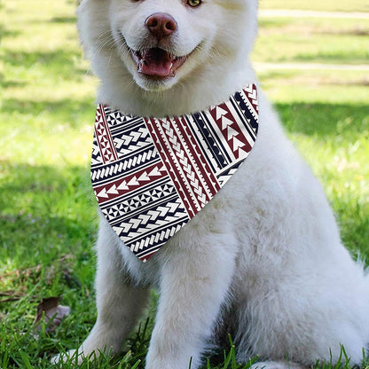 Maori Tribal Pattern Print Over The Collar Dog Bandana