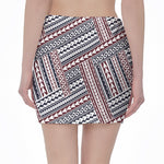 Maori Tribal Pattern Print Pencil Mini Skirt
