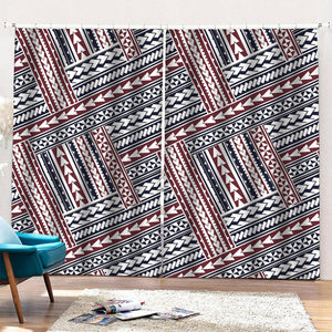 Maori Tribal Pattern Print Pencil Pleat Curtains