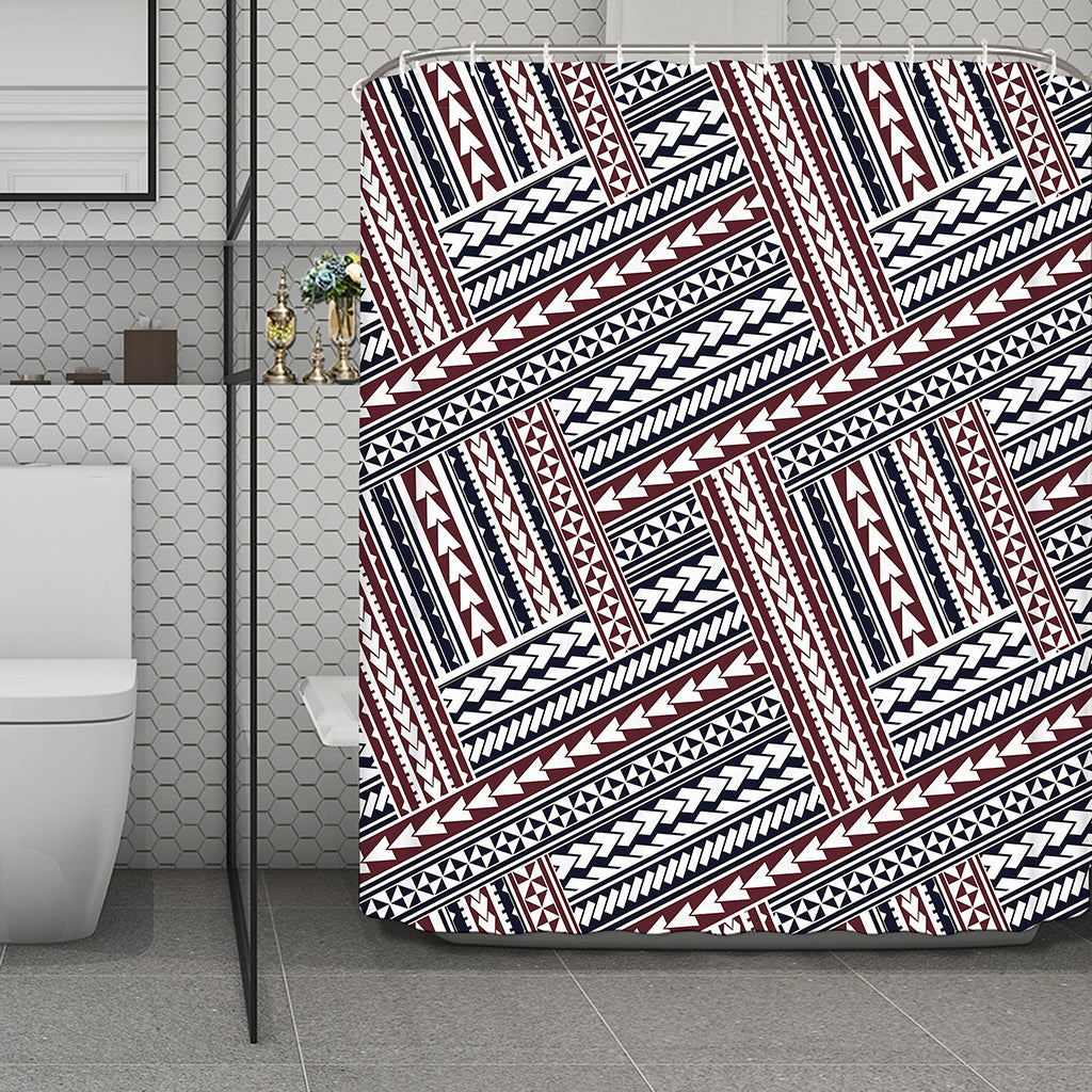 Maori Tribal Pattern Print Polyester Shower Curtain